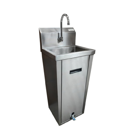 NBR Equipment HS2-W1-PD Handsink Pedestal Mounted Base 14"W X 10" Front-to-back X 5" Deep Bowl