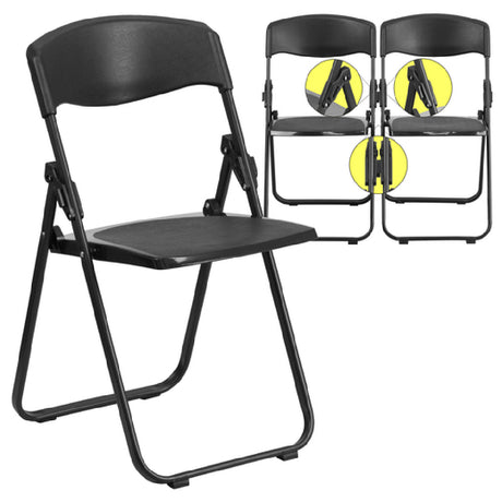 Flash Furniture RUT-I-BLACK-GG Hercules Series Folding Chair 880 Lb. Weight Capacity