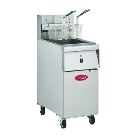 Hubert 184811 - Kratos Mobile Electic Floor Fryer, 40 Lb. Oil Capacity, 28"W X 44"H