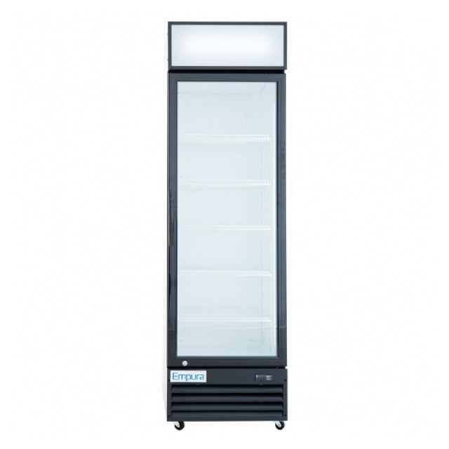 Empura Refrigeration EGM-13B Black Swing Glass Door Merchandiser Refrigerator With 1 Door 22.7"W