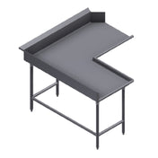 Winholt CDT-14-C-60L - Corner Clean Dish Table, Left To Right, Stainless Steel Legs And Clad Bullet Feet
