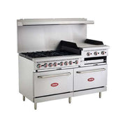 Hubert 153668 - (153668) Kratos® Gas Range, 60"W X 32-3/5"D X 60"H, Liquid Propane