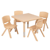 Flash Furniture YU-YCX-0023-2-SQR-TBL-NAT-E-GG Preschool Activity Table Set Includes (1) Table: 24"W X 24"D X 14-1/2" 23-3/4"H