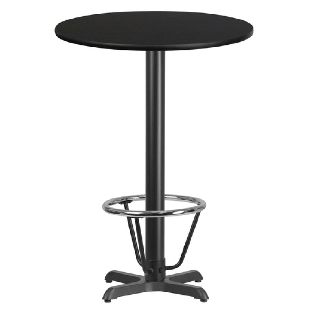 Flash Furniture XU-RD-30-BLKTB-T2222B-3CFR-GG Table 30" Dia. X 43-1/8"H Bar Height