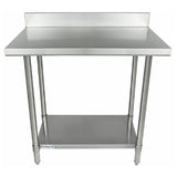 Empura Stainless SWT4B2436 Empura SUPER DUTY Work Table 24" X 36" 4 Inch Backsplash