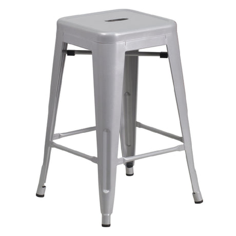 Flash Furniture CH-31320-24-SIL-GG Bar Stool 500 Lb. Weight Capacity Counter Height