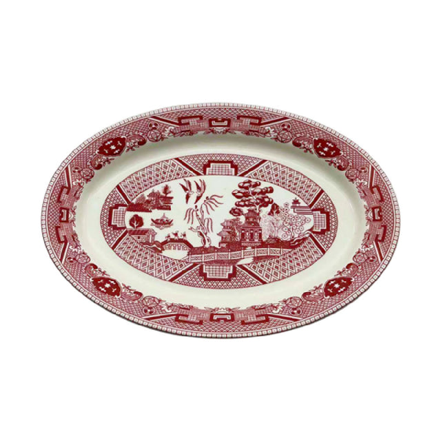 Cameo China 688-103 Pink Willow Platter 10-1/4" X 7-1/4" X 7/8"H (26 Cm X 18.5 Cm X 2.1 Cm)