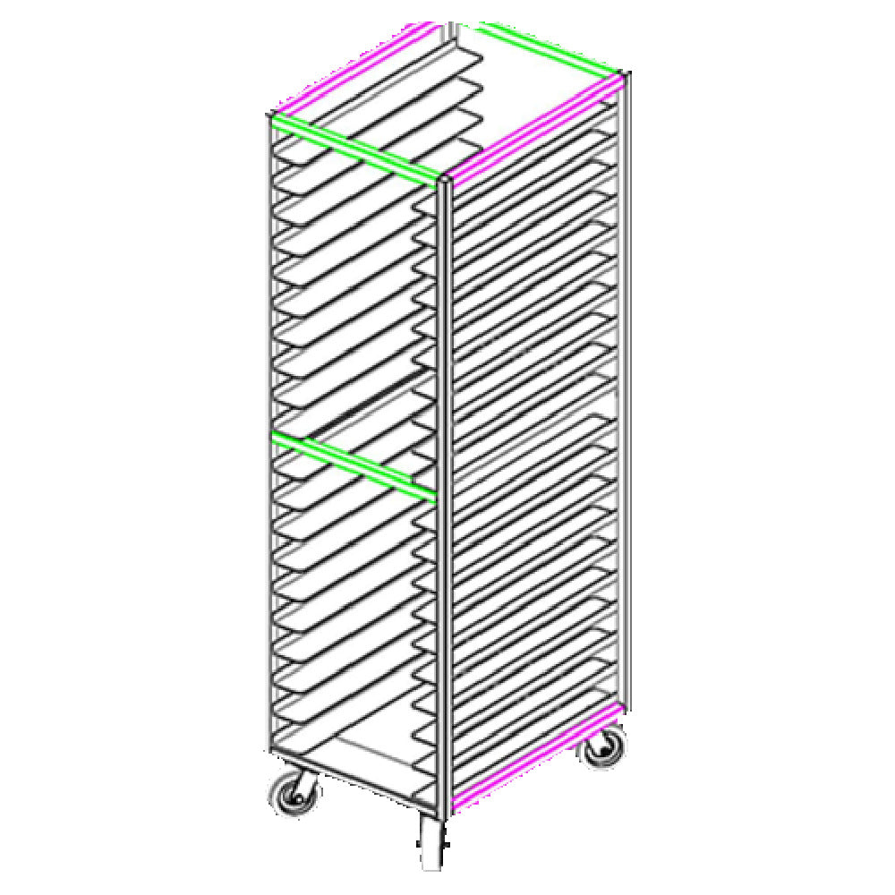 GSW USA ASR-2022WH Bun Pan Rack Heavy Duty Open Sides