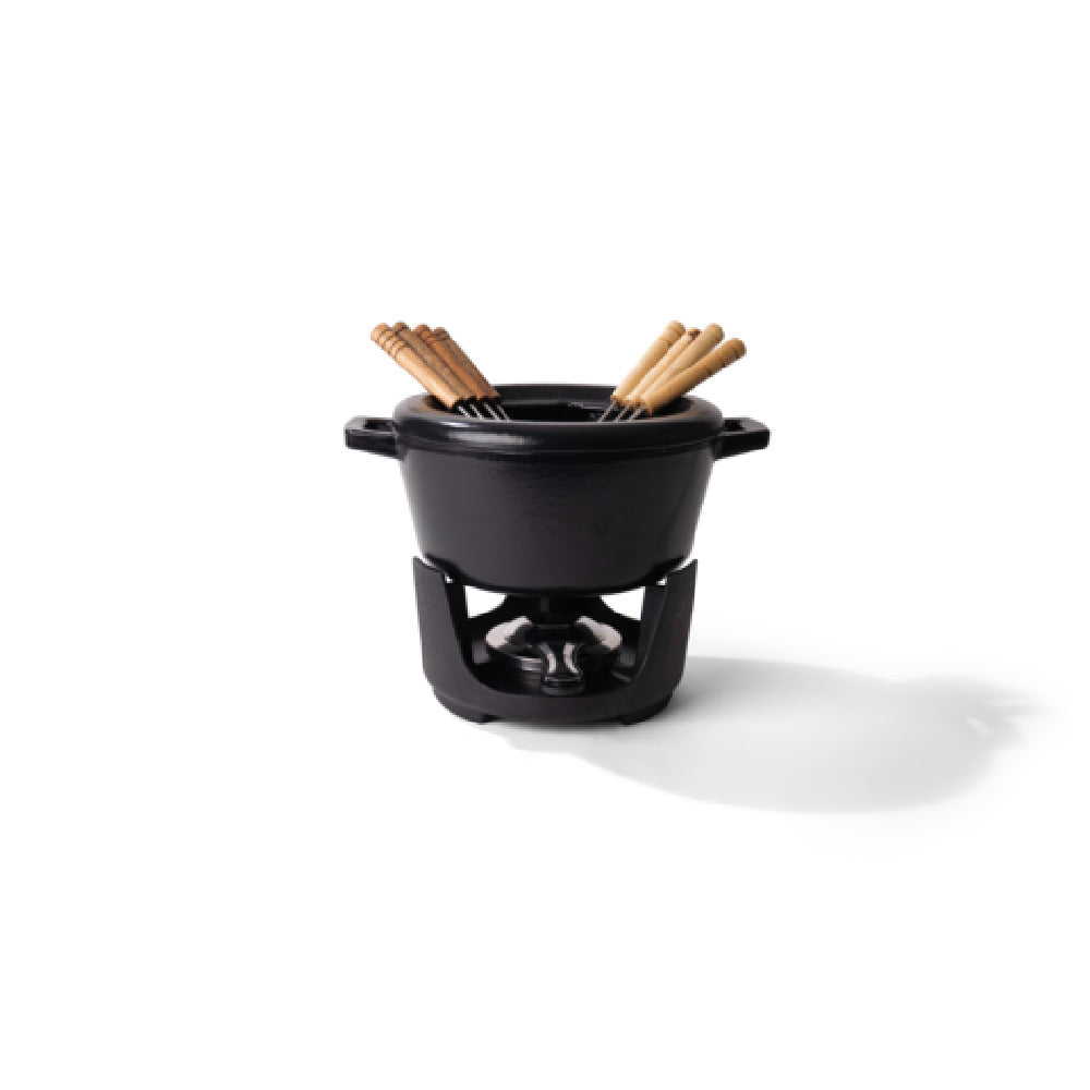 Allinox USA Inc. 100546 - Nori Fondue Pot Set, 2.1 Qt., Includes (8) Forks With Acacia Wooden Handle