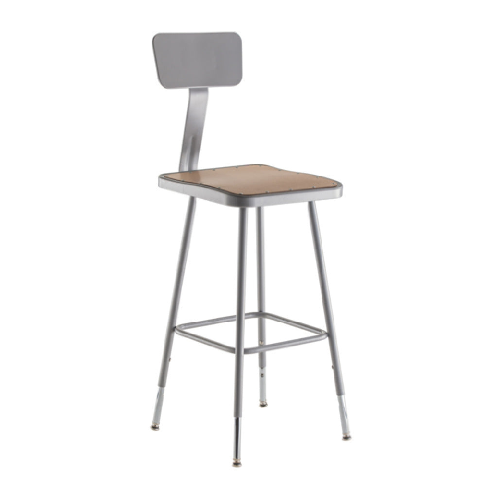 National Public Seating 6324HB NPS® 25"-33" Height Adjustable Heavy Duty Steel Stool With Backrest