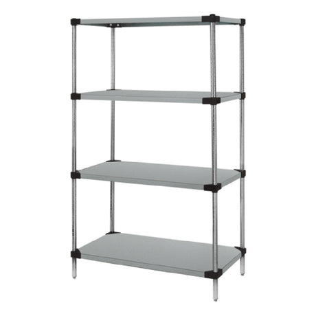 Quantum WRS4-63-2436SS - Solid Shelving Starter Kit, 36"W X 24"D X 63"H, 600 - 800 Lb. Capacity