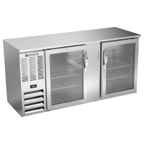 Beverage Air BBN68HC-G-S - Refrigerated Back Bar Storage Cabinet, Two-section, 68"W X 26-3/8"D X 34"H