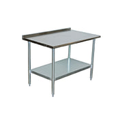 Serv-Ware T2460CWP-4-T-V - Serv-Ware - Tables - 60" Work Table - W/ Turnup (24" Depth) - Dimensions: 60" W X 24" D X 34" H