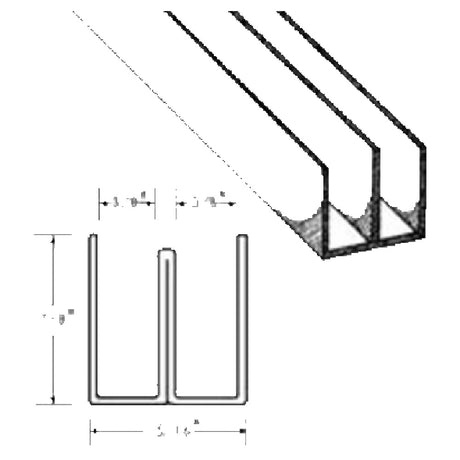 Franklin Machine Products 134-1063 Sliding Door Double Channel 6' L Extruded Aluminum