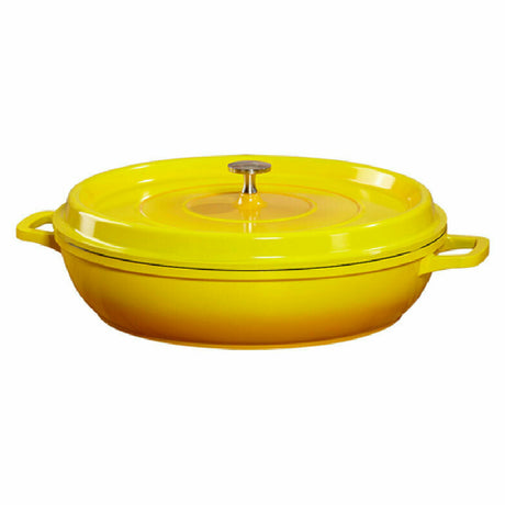 GET Enterprises CA-008-Y/BK Heiss™ Braiser Pan 4 Qt. (5 Qt. Rim Full) 12-5/8" Dia. X 2-7/8"H