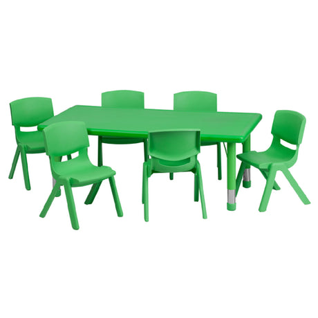 Flash Furniture YU-YCX-0013-2-RECT-TBL-GREEN-E-GG Preschool Activity Table Set