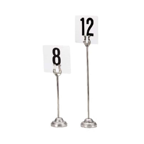 Admiral Craft DCH-6 Number/Card Stand 6" High Stainless Steel Rod With Harp Clip