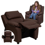 Flash Furniture BT-7985-KID-BRN-LEA-GG Kids Recliner 25"W X 26"- 39"D X 28"H Contemporary Style