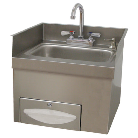 Advance Tabco 7-PS-42 Recessed Hand Sink 14"W X 10"D X 5" Deep Sink Bowl Includes: Heavy Duty 4" OC Deck Mounted Gooseneck Faucet With Aerator