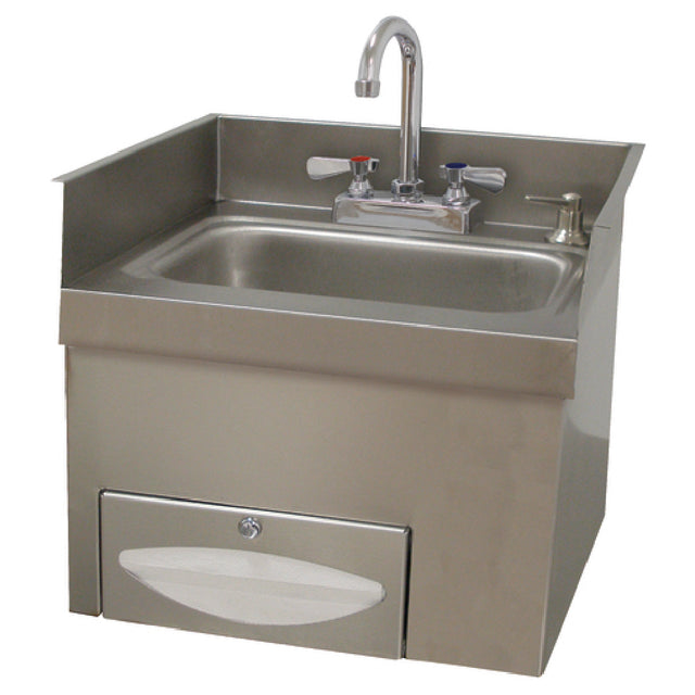 Advance Tabco 7-PS-42A Recessed Hand Sink 9"W X 9"D X 5" Deep Sink Bowl Includes: Heavy Duty 4" OC Deck Mounted Gooseneck Faucet With Aerator