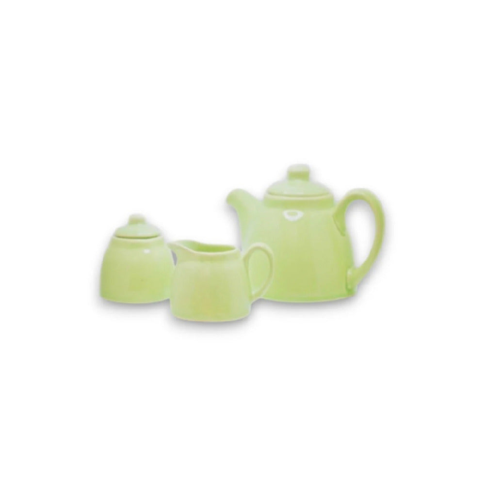 By The Earth Living CM089 Tea Set- 3 Piece Tea Pot: 4" (H) 30 Oz.