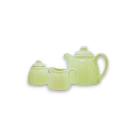 By The Earth Living CM089 Tea Set- 3 Piece Tea Pot: 4" (H) 30 Oz.
