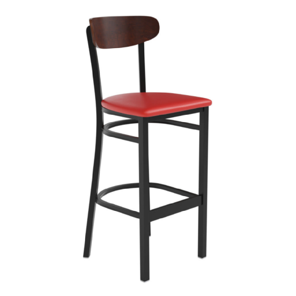 Flash Furniture XU-DG6V6RDV-WAL-GG Wright Bar Stool 500 Lb. Weight Capacity Red Vinyl Upholstered Seat