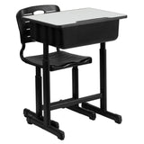 Flash Furniture YU-YCX-046-09010-GG Student Desk And Chair Includes (1) 23-5/8"W X 17-3/4"D X 28-1/4" To 31-1/2"H Adjustable Height Desk