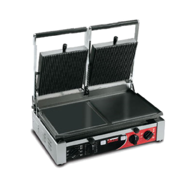 Sirman 34A3661105SI PD L Panini Grill Double Grooved Top & Flat Bottom