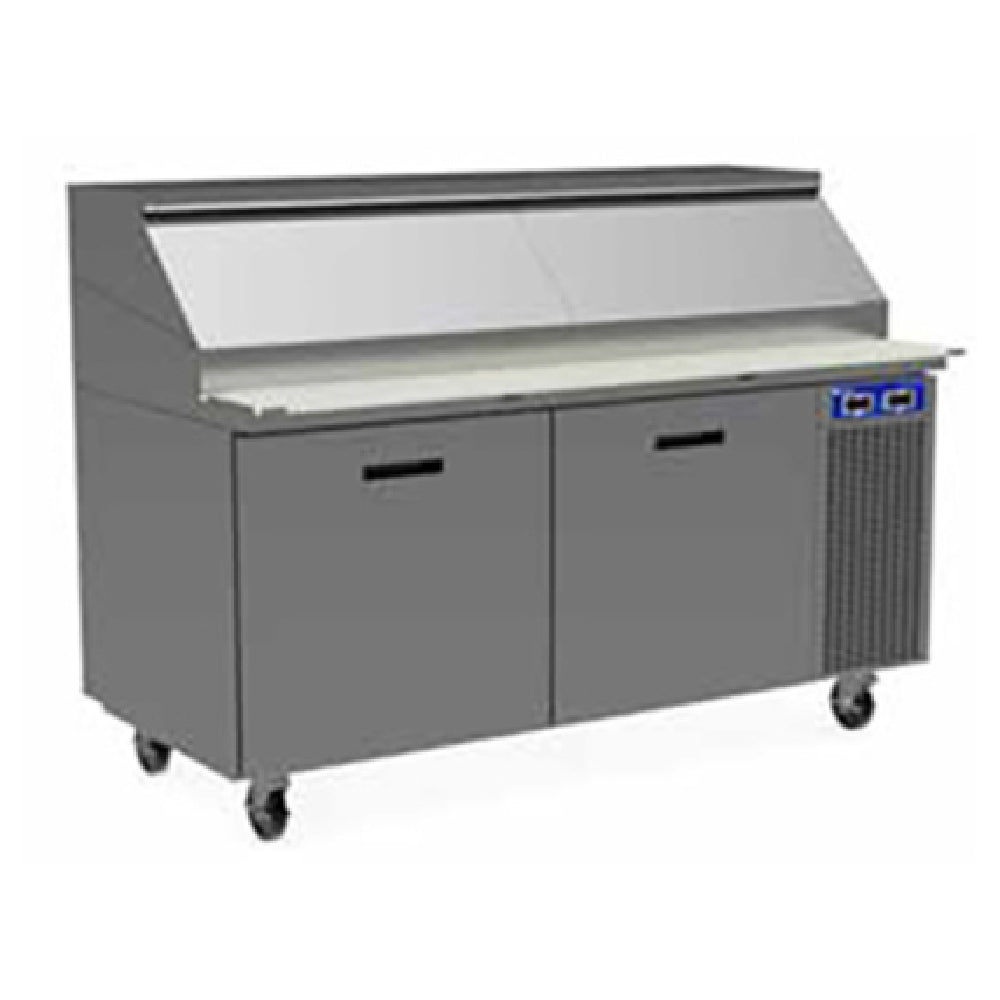 Randell 8268W-290 Refrigerated Raised Rail Prep Table Two-section 68" W