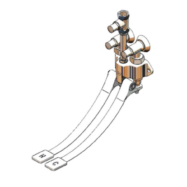 T&S Brass B-0504-02 Pedal Valve Double Wall Mounted