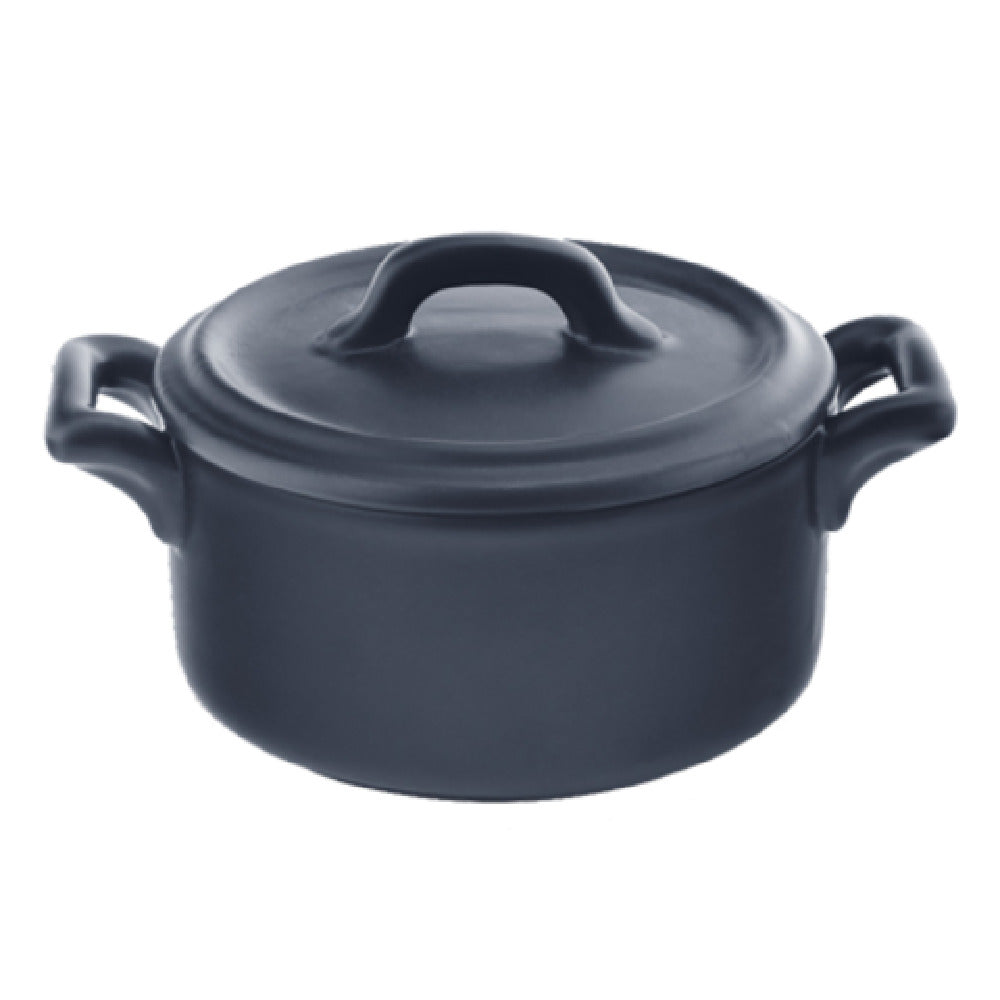 Bon Chef 1600003PBLACK Cocottes Cover For 4" Dia. Round Baker Base Porcelain