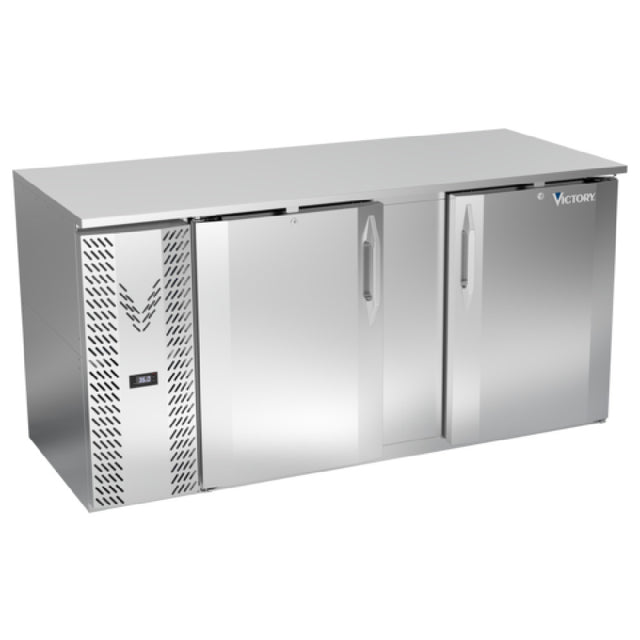 Victory VBB68HC-S - Back Bar Refrigerator, Two-section, 68"W X 30-1/8"D X 34"H