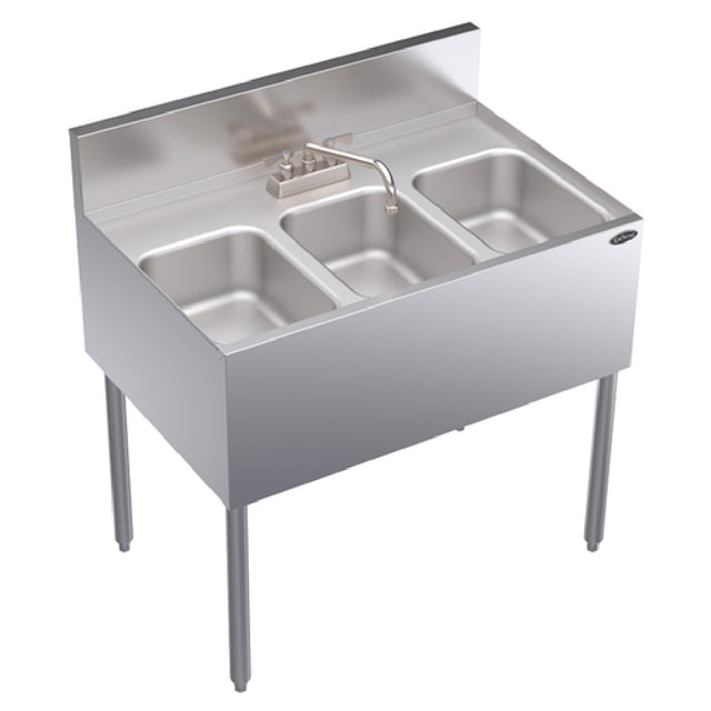 Krowne KR24-33C Royal Series Underbar Sink Unit Three Compartment 36"W X 24"D