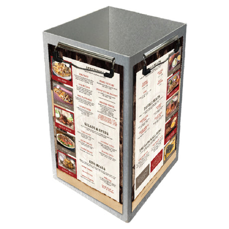 Menu Solutions ATT4CLIP-B Table Tent Holds 5" X 7" Inserts Quad Panel