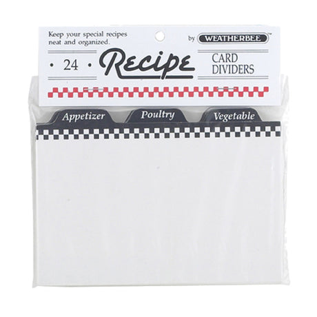 Harold Import Co. 096 Weatherbee Recipe Card Dividers 4" X 6" (24 Pack)