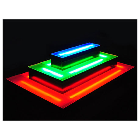 Krowne KR-I3T68-S - Krowne Royal Lighted Liquor Island Display, 3-Tier, 68" Wide - Power Cord On Left