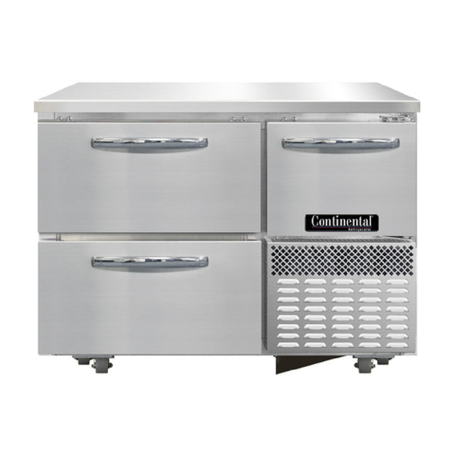 Continental Refrigerator RA43N-U-D Undercounter Refrigerated Base 43"W Stainless Steel Front & End Panels