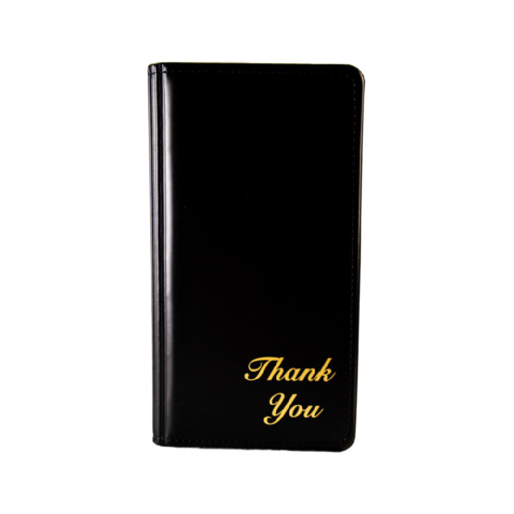Risch 5000P BLACK THANKYOU Padded Vinyl Check Presenter In Black 5" X 9" Stitched Edges
