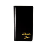 Risch 5000P BLACK THANKYOU Padded Vinyl Check Presenter In Black 5" X 9" Stitched Edges