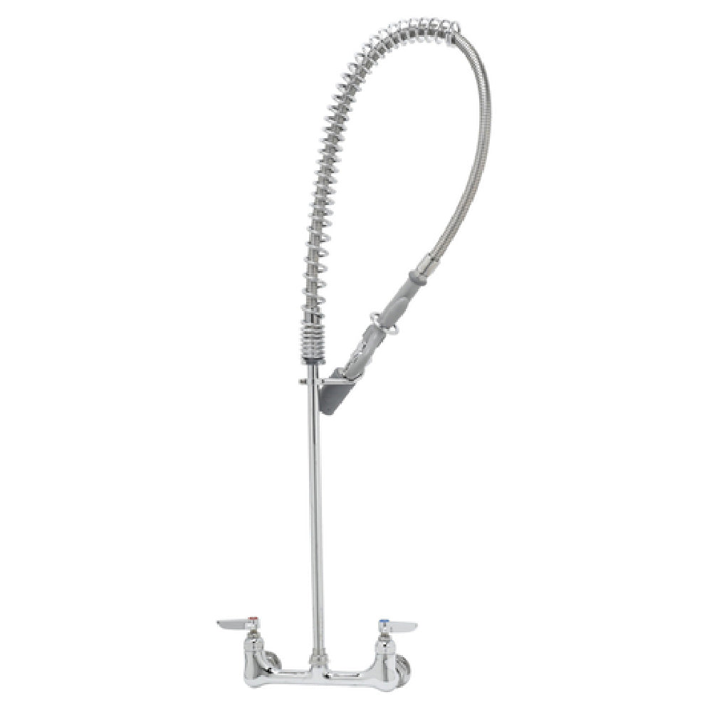 T&S Brass B-0133-CR-C EasyInstall Pre-Rinse Unit Wall Mount Mixing Faucet With 8" Adjustable Centers