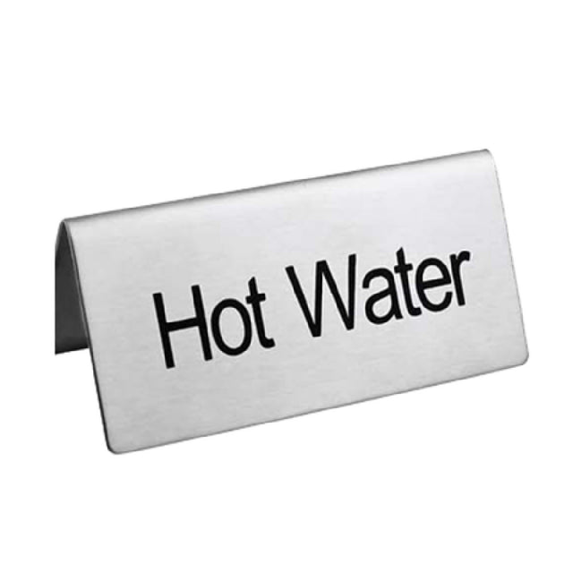 Omcan 80140 (80140) Beverage Tent Sign "Hot Water" Stainless Steel