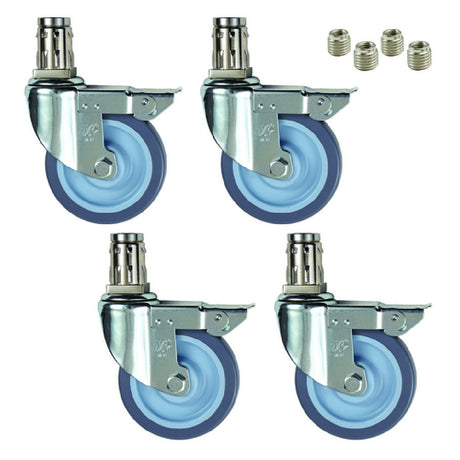 Hubert 37734 - Kratos Caster Kit, 5" Dia., Includes (2) Braking & (2) Non-braking Casters