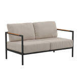 Flash Furniture GM-201027-2S-GY-GG Lea Patio Loveseat 600 Lb. Weight Capacity