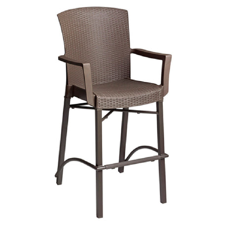 Grosfillex 48260037 Havana Classic Barstool With Arms Designed For Outdoor Use