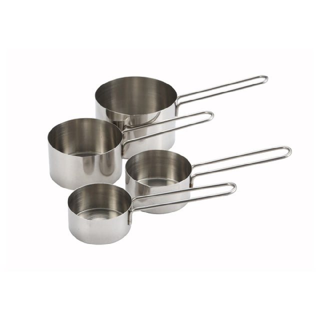 Winco MCP-4P Measuring Cup Set 4-piece Set Includes: 1/41/31/2 & 1 Cup Stainless Steel