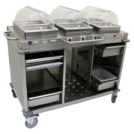 Cadco CBC-HHH MobileServ® Mobile Hot Buffet Cart (3) Hot Full Size Buffet Servers