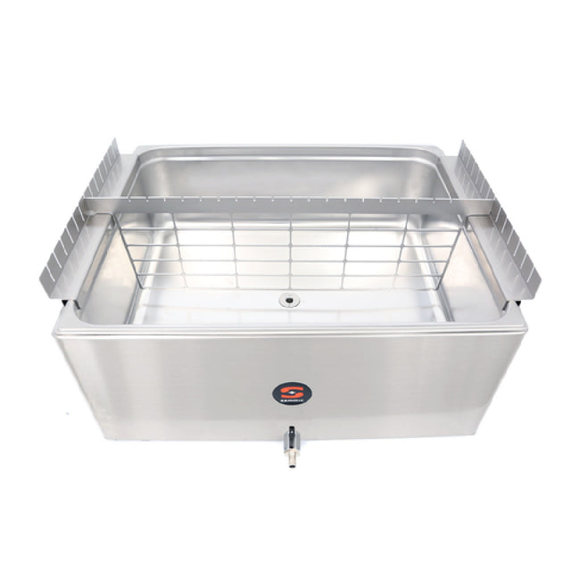 Sammic 1180182 (1180182) Tank Divider L For Use With 14 Gal Tank. Divides Tank Into Separate Compartments To Organize The Tank For Multi-product Use And For FIFO Organization. Spans Side To Side With Use Of Support Set. Stainless Steel Made