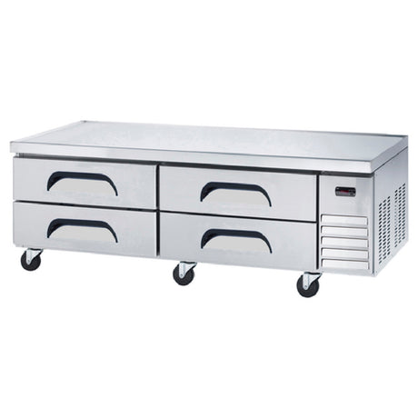 Akita ACB-72 Refrigerated Chef Base Equipment Stand 74-9/10"W Side-mounted Self-contained Refrigeration