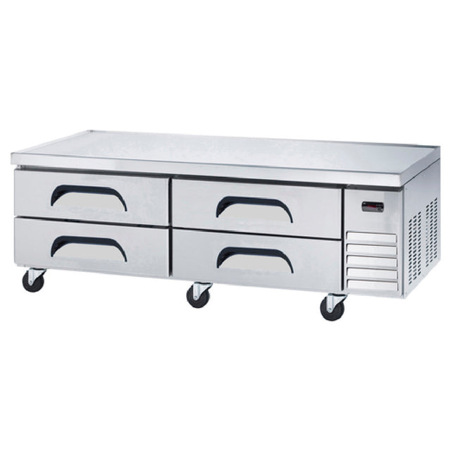 Akita ACB-96 Refrigerated Chef Base Equipment Stand 96"W Side-mounted Self-contained Refrigeration